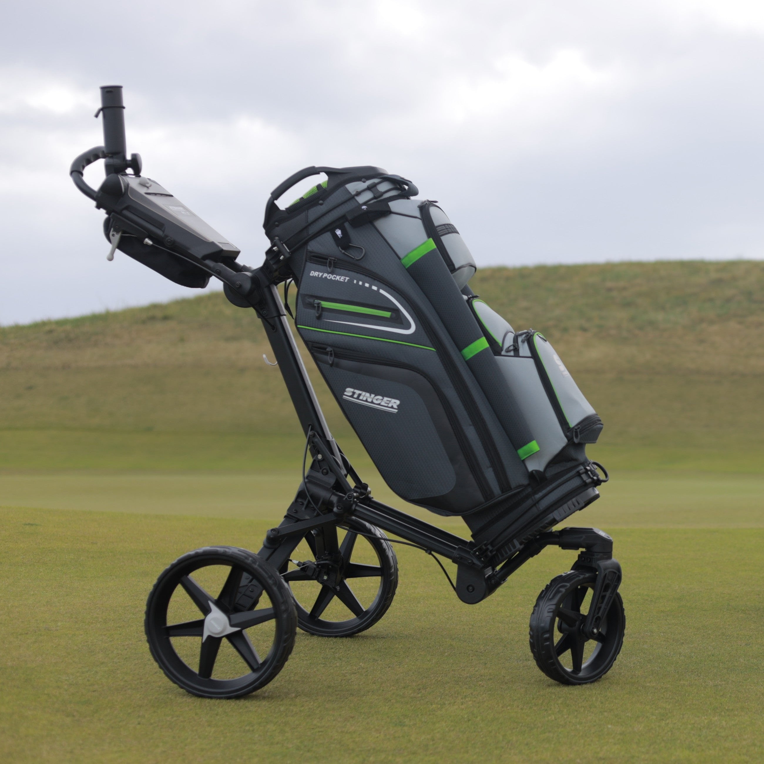 Premium Cart Bag - Lime / Grey / Charcoal