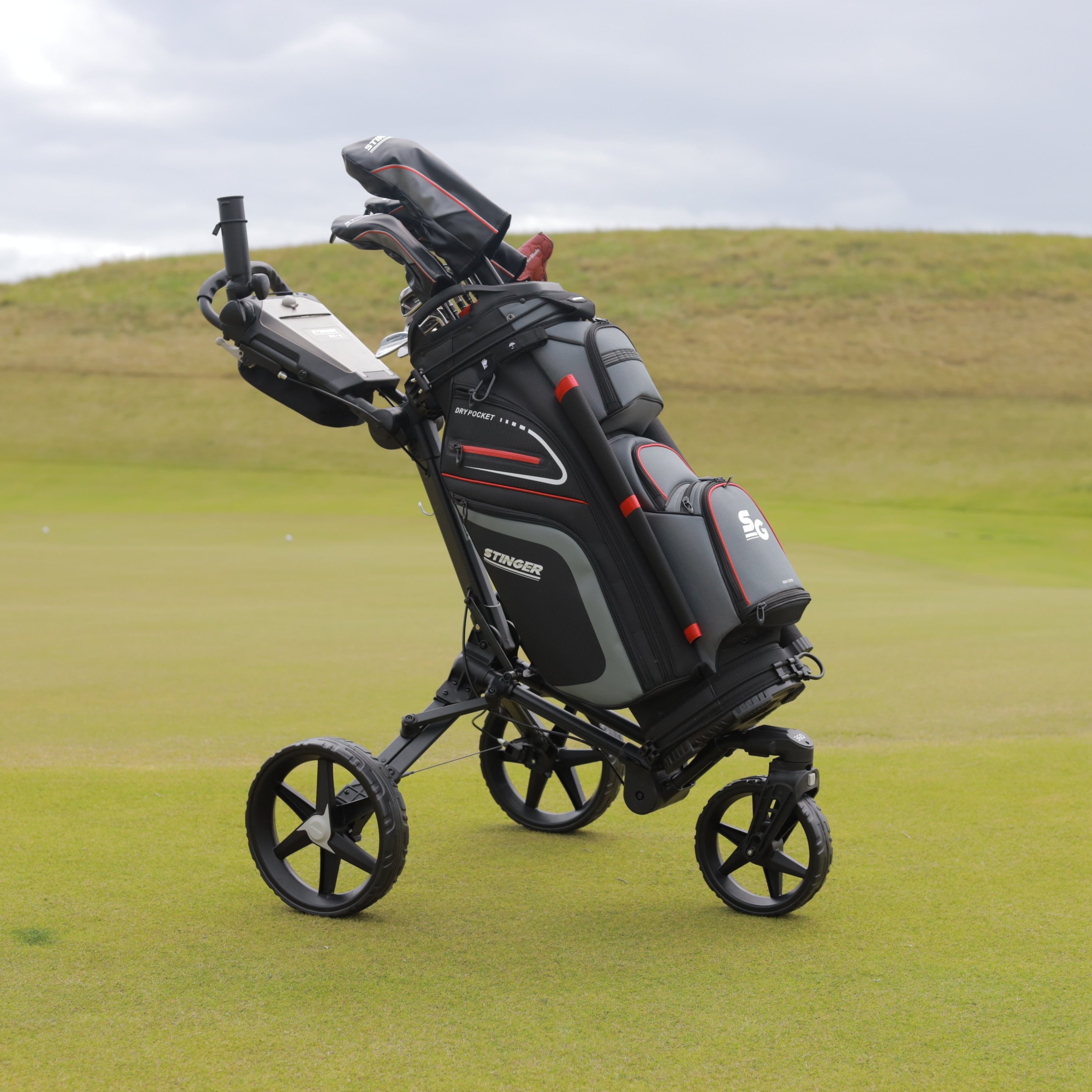 Premium Cart Bag - Red / Charcoal