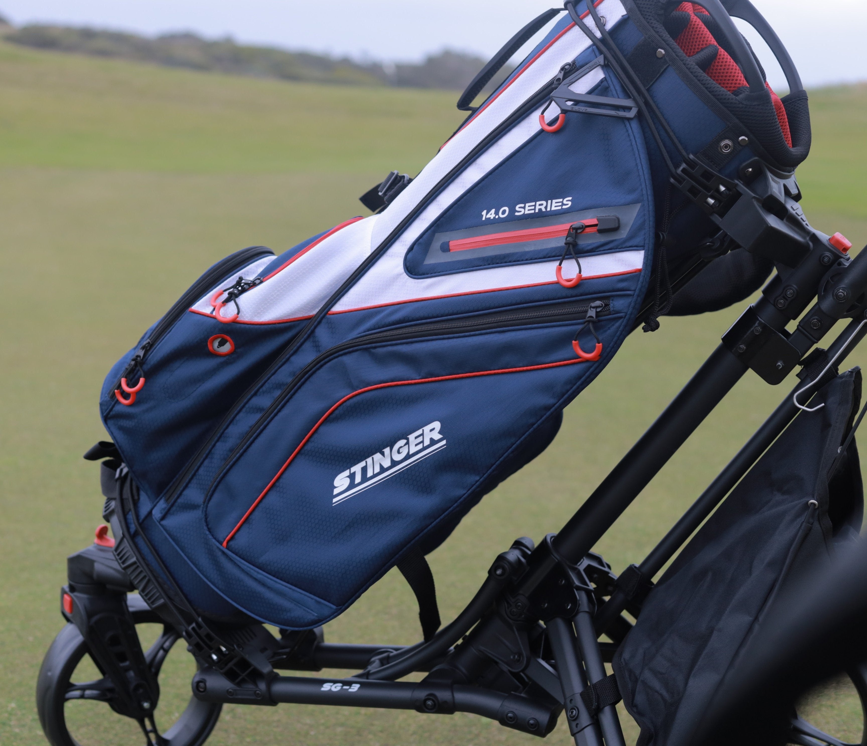 Stinger Stand Bag - Navy / White / Red