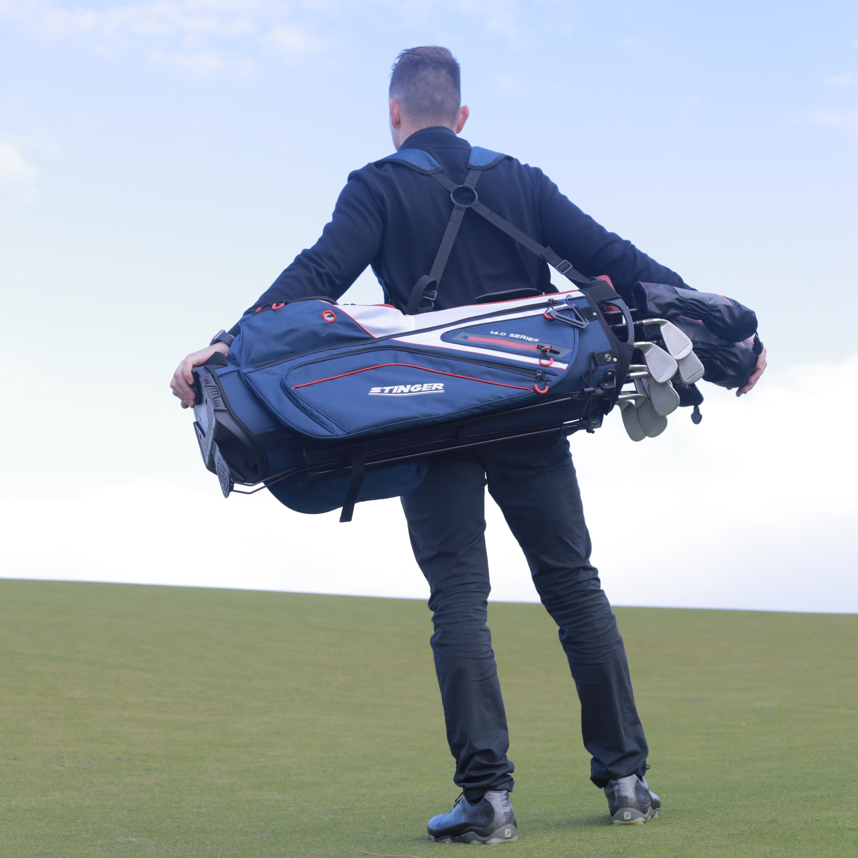 Stinger Stand Bag - Navy / White / Red