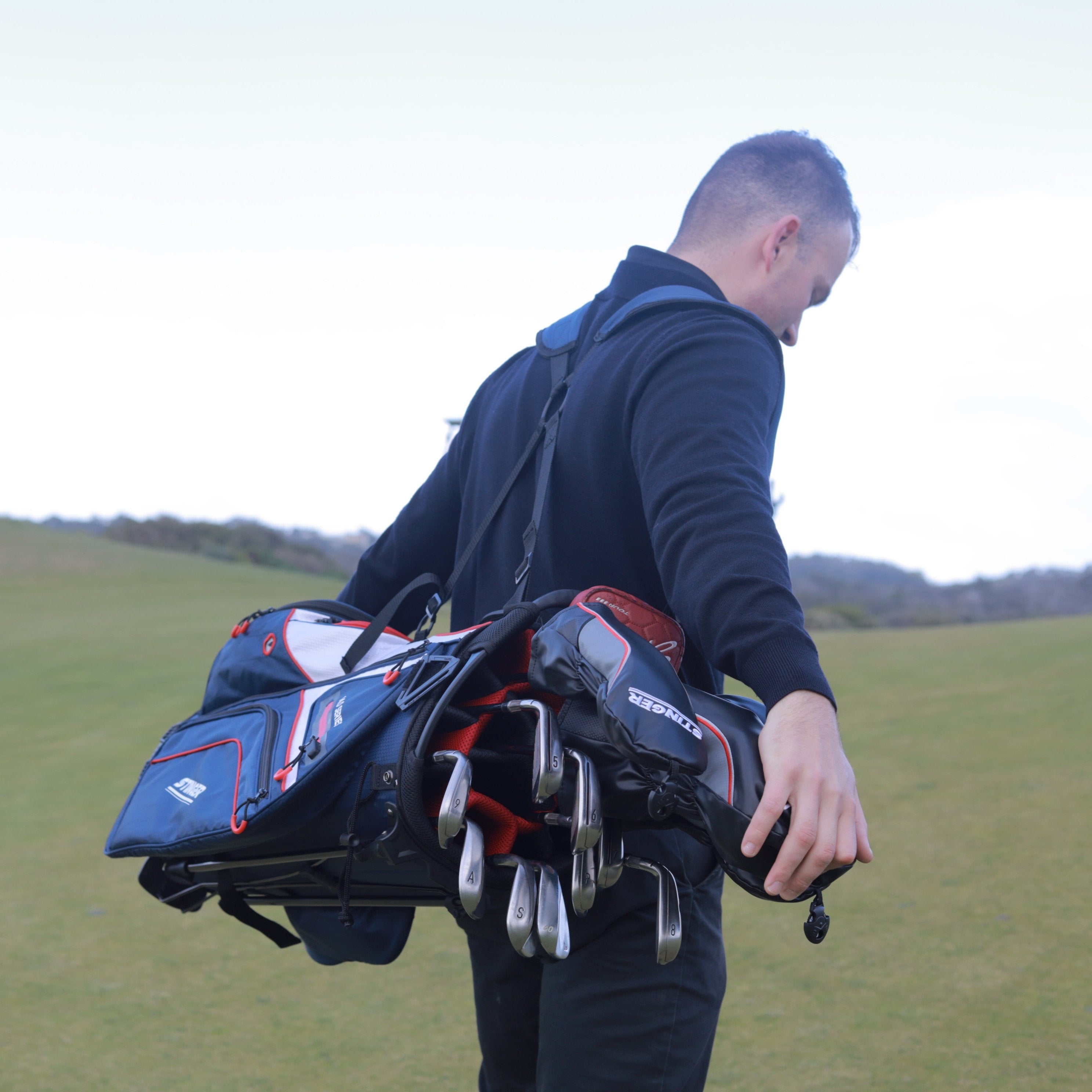 Stinger Stand Bag - Navy / White / Red