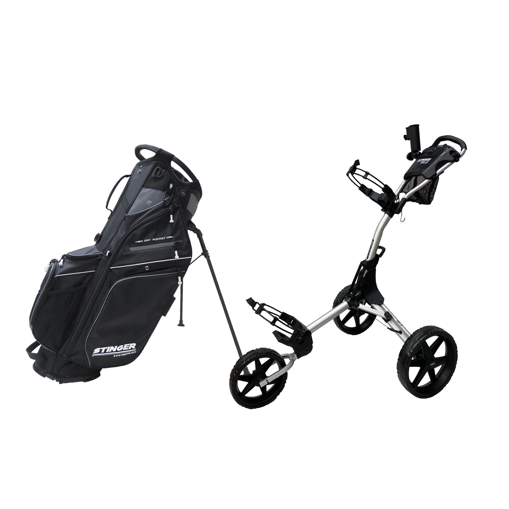 Stinger SG-2 Compact Golf Buggy & Golf Bag Bundle