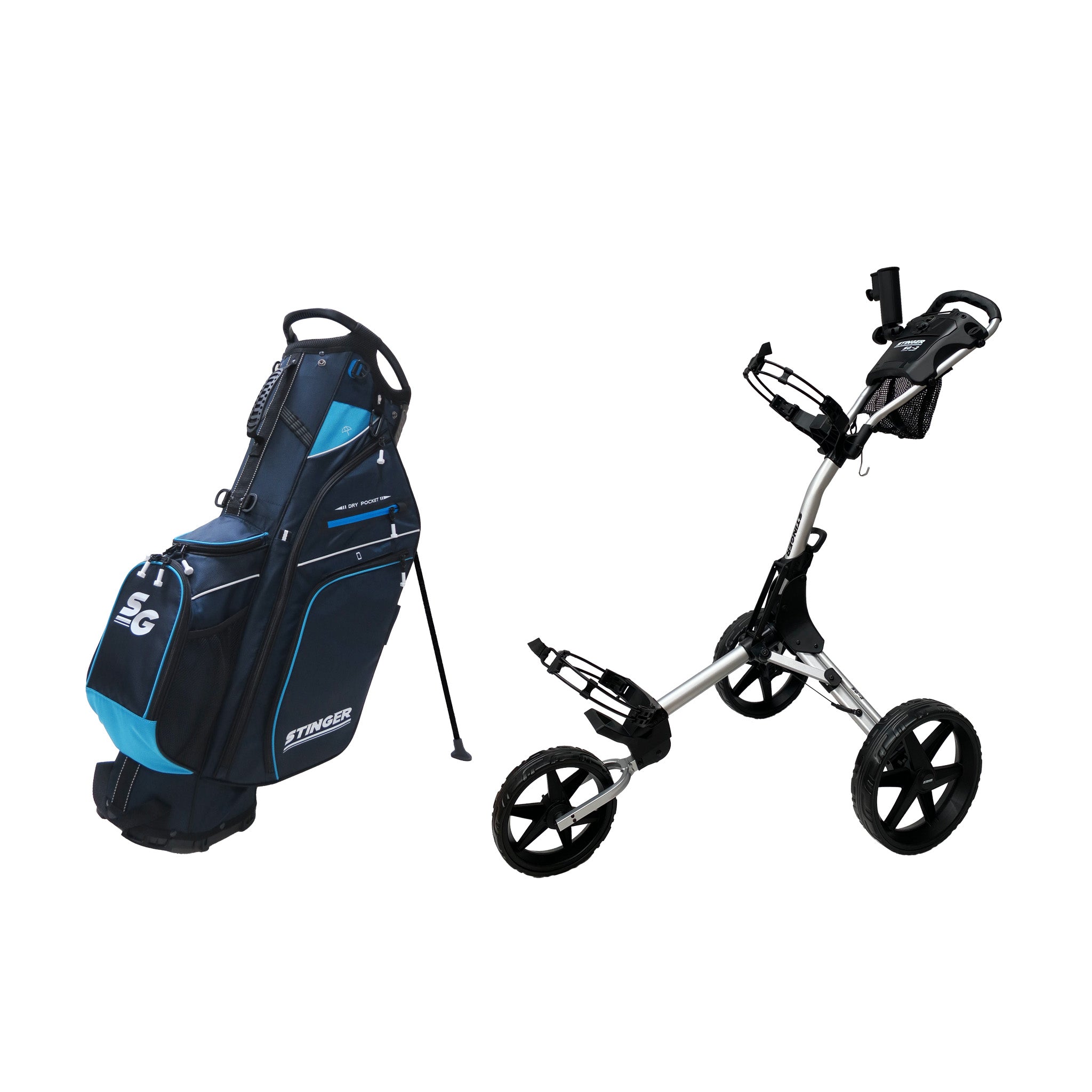 Stinger SG-2 Compact Golf Buggy & Golf Bag Bundle