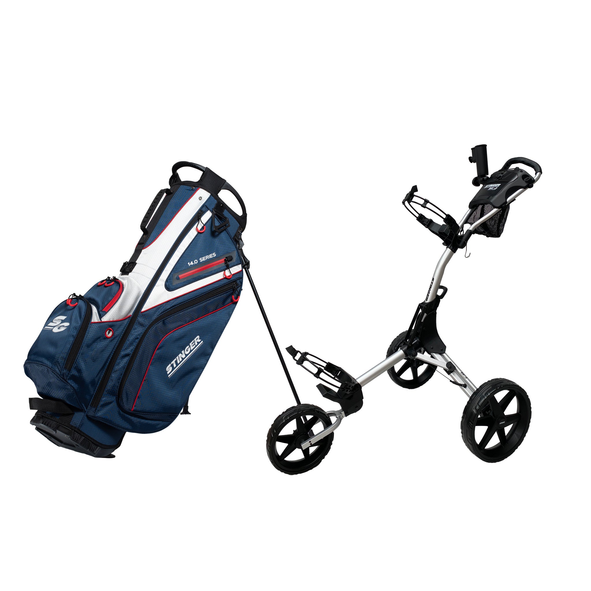 Stinger SG-2 Compact Golf Buggy & Golf Bag Bundle