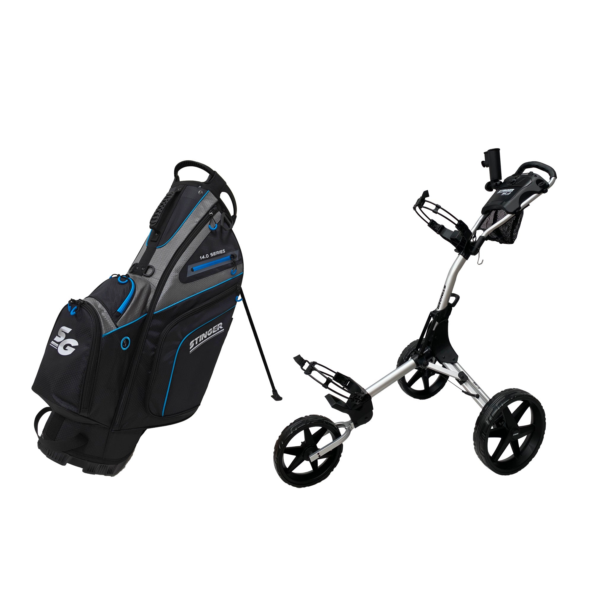 Stinger SG-2 Compact Golf Buggy & Golf Bag Bundle