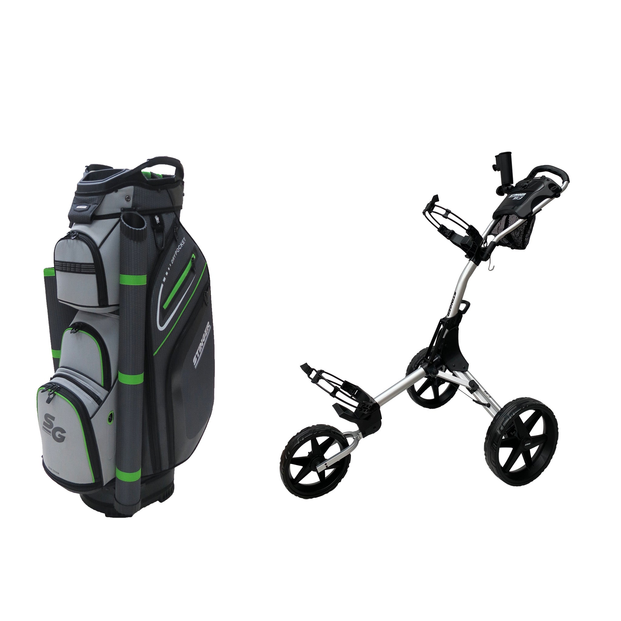 Stinger SG-2 Compact Golf Buggy & Golf Bag Bundle