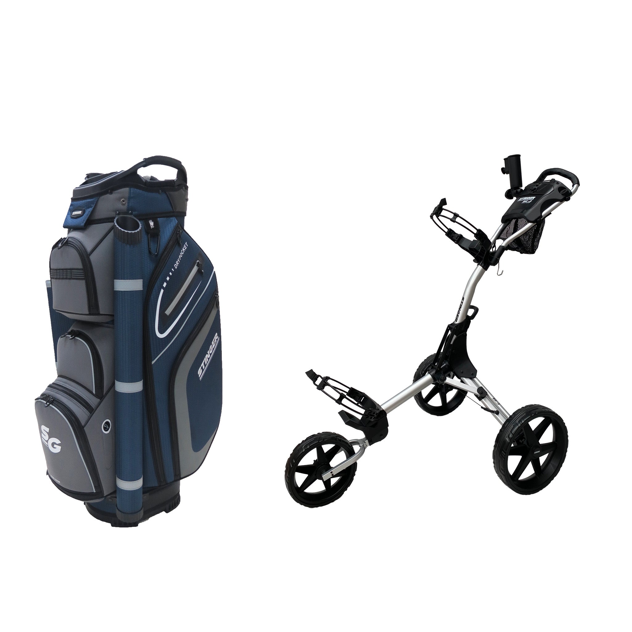 Stinger SG-2 Compact Golf Buggy & Golf Bag Bundle