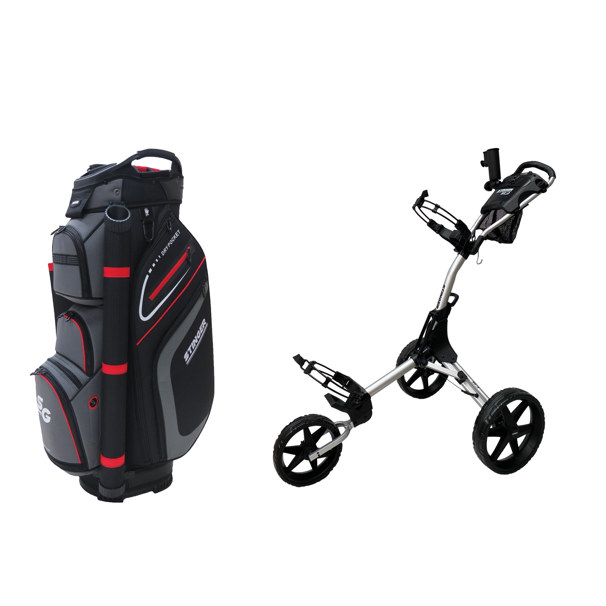 Stinger SG-2 Compact Golf Buggy & Golf Bag Bundle