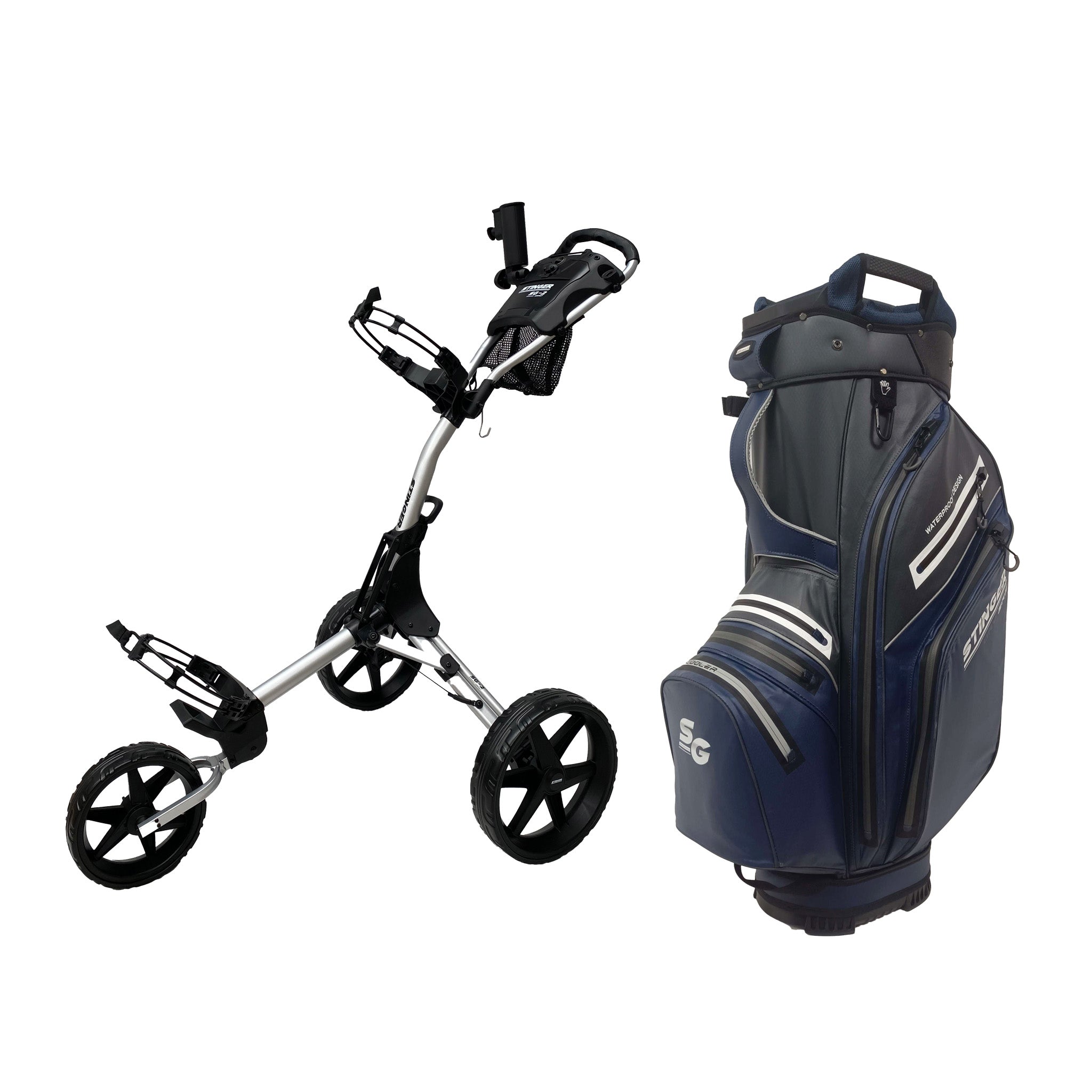 Stinger SG-2 Compact Golf Buggy & Golf Bag Bundle