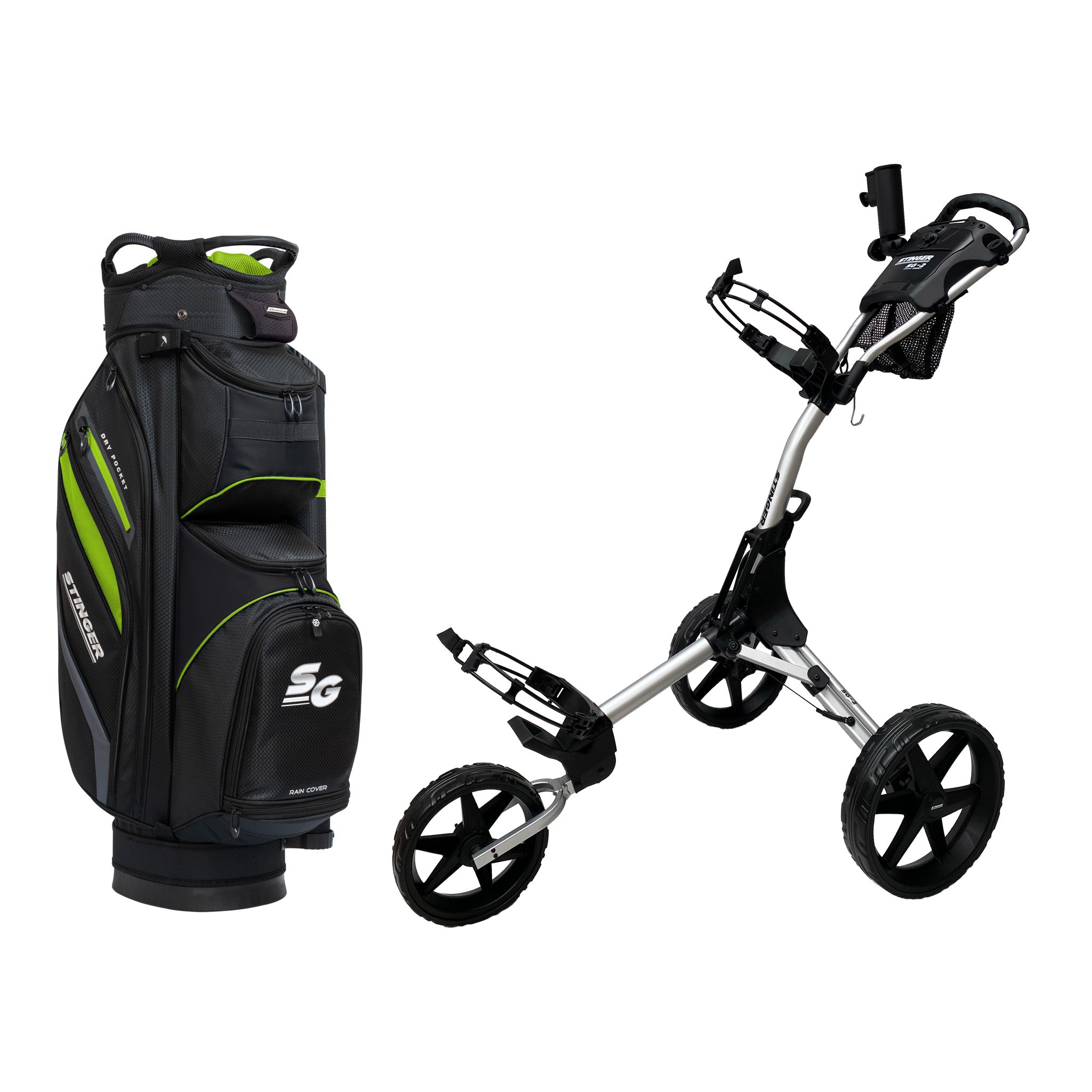 Stinger SG-2 Compact Golf Buggy & Golf Bag Bundle