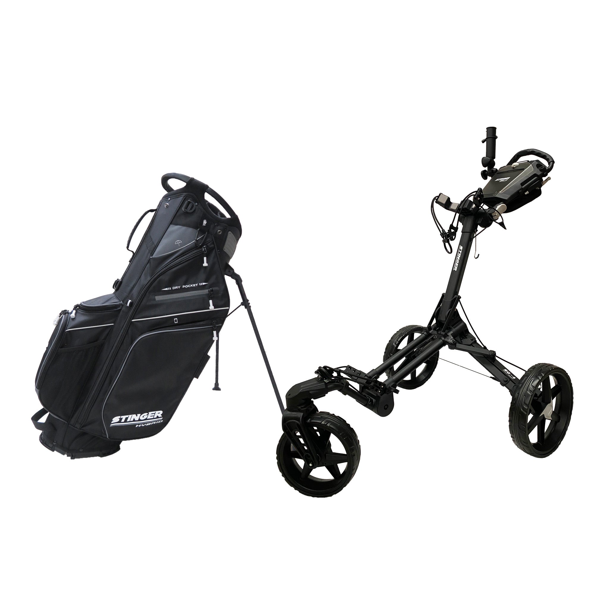 Stinger SG-4 Compact Golf Buggy & Golf Bag Bundle