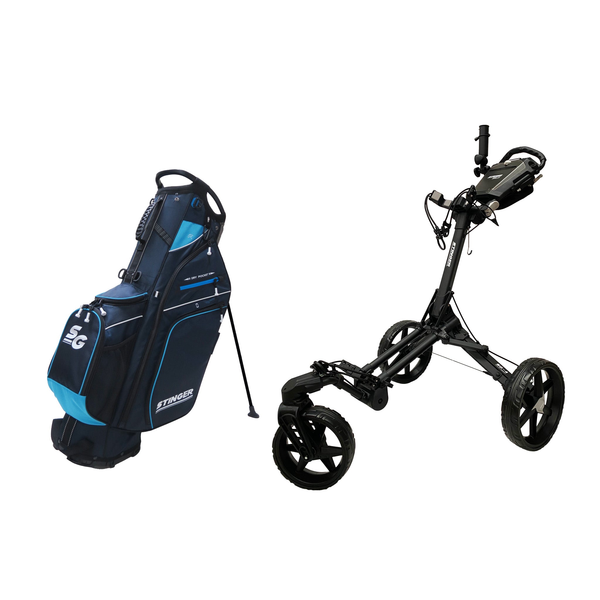 Stinger SG-4 Compact Golf Buggy & Golf Bag Bundle