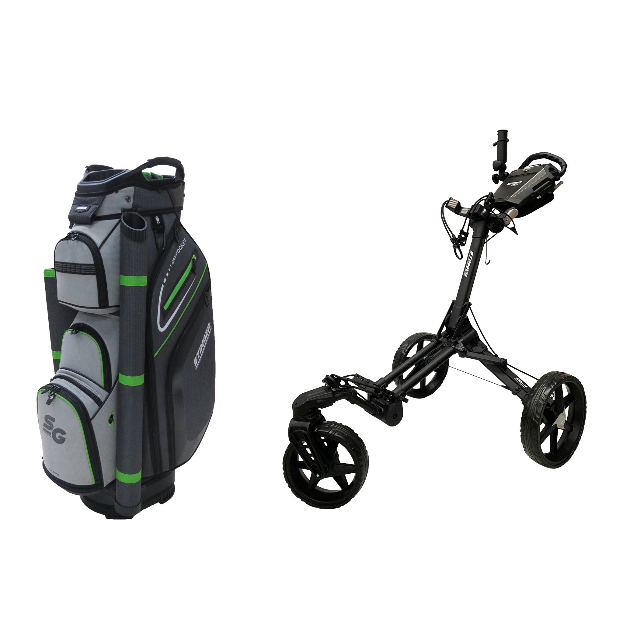 Stinger SG-4 Compact Golf Buggy & Golf Bag Bundle