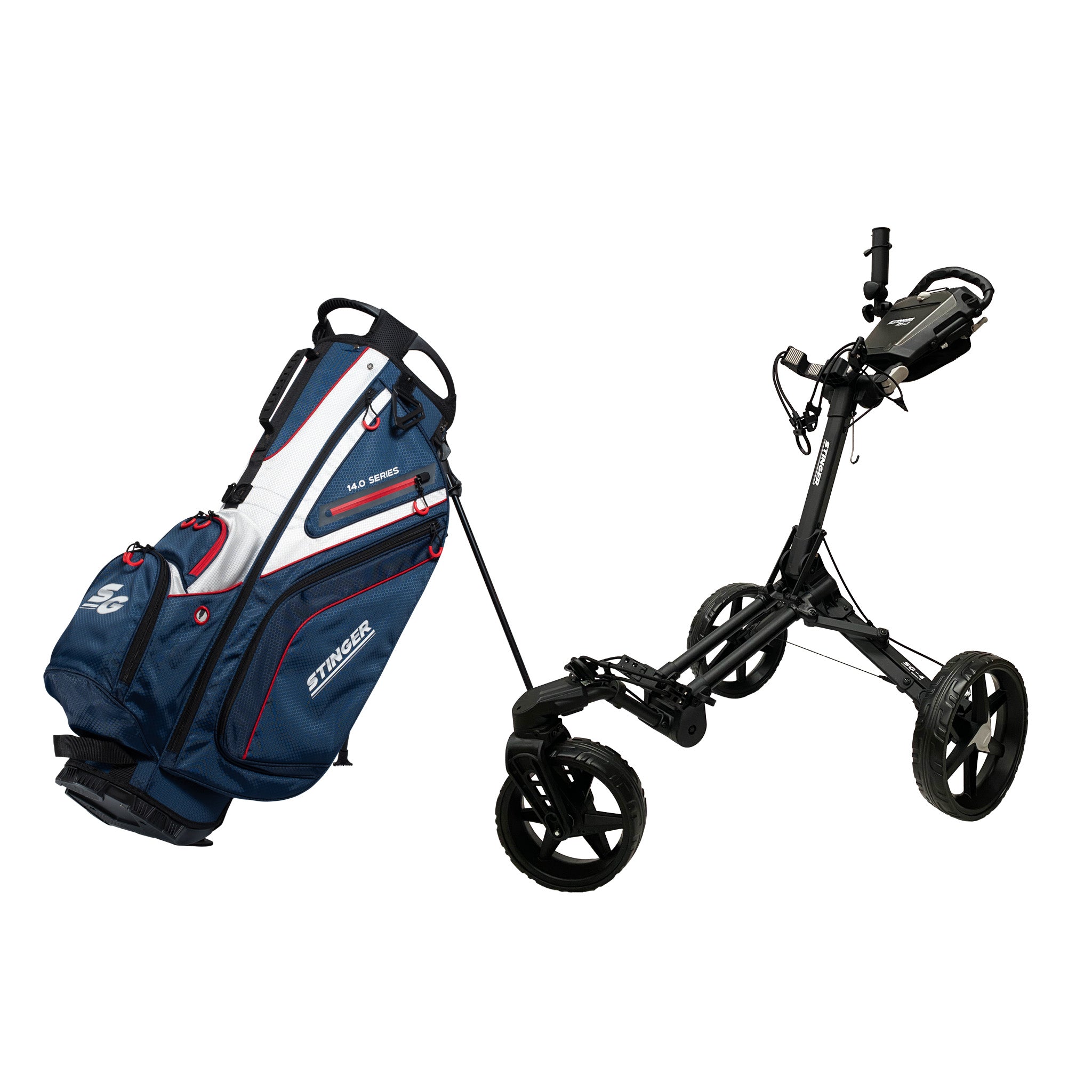 Stinger SG-4 Compact Golf Buggy & Golf Bag Bundle