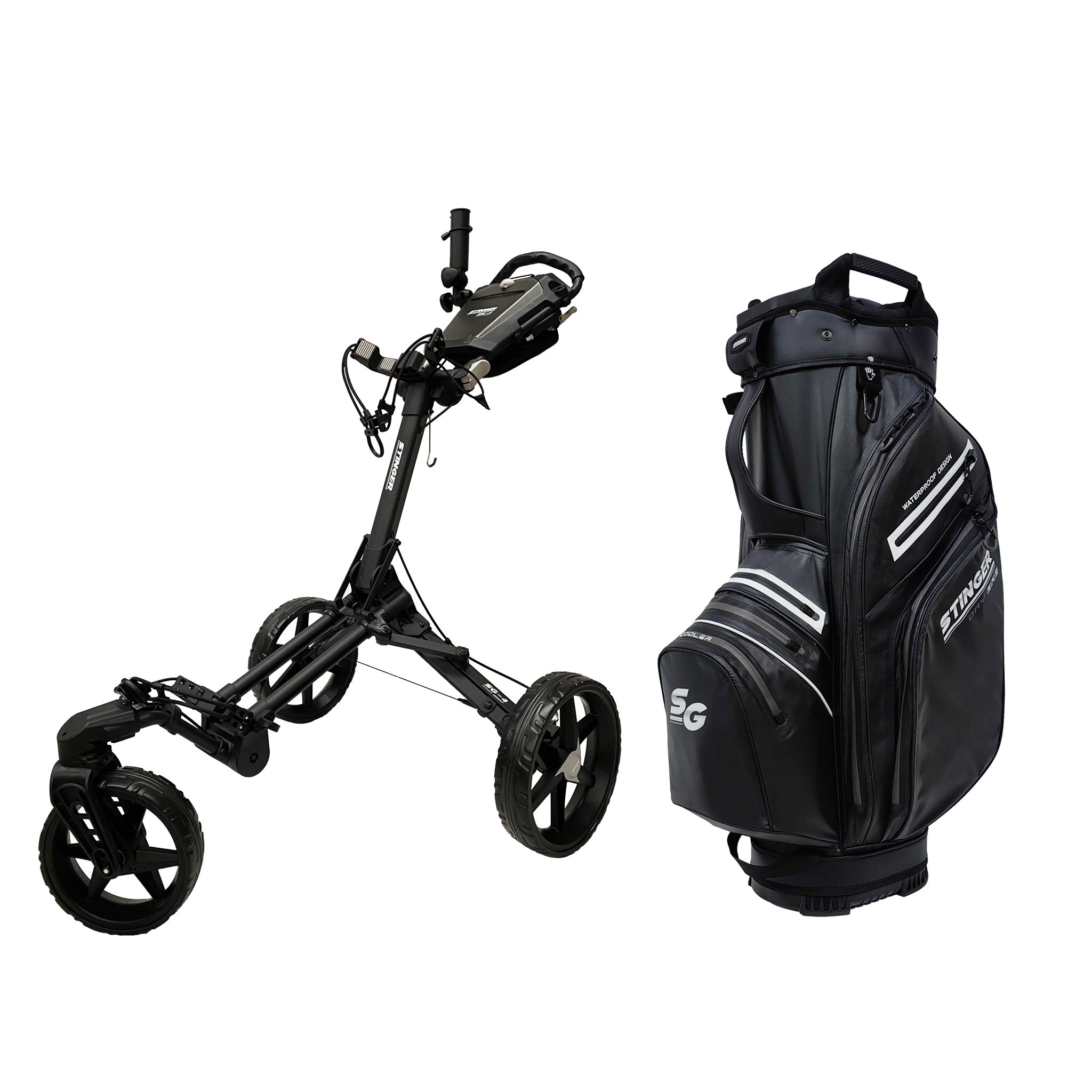 Stinger SG-4 Compact Golf Buggy & Golf Bag Bundle