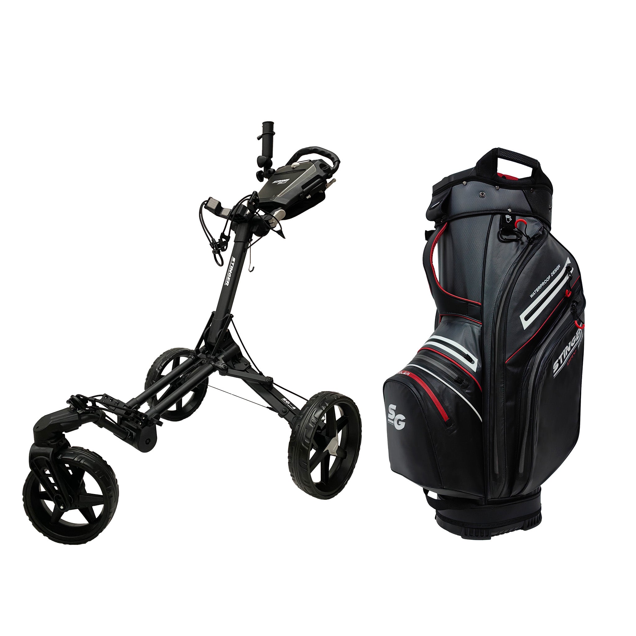 Stinger SG-4 Compact Golf Buggy & Golf Bag Bundle