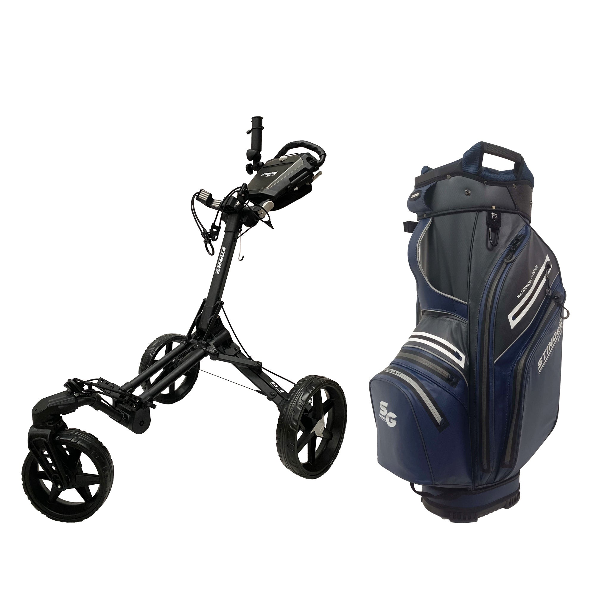 Stinger SG-4 Compact Golf Buggy & Golf Bag Bundle